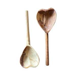 Cuchara y tenedor de madera de acacia hechos a mano de la mejor calidad, artesanías Naturales de La India - Product Image 3