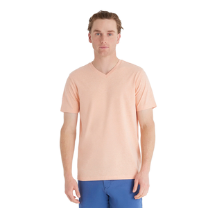Fournisseur du Bangladesh de haute qualité Design personnalisé T-shirt décontracté de couleur unie pour hommes T-shirts à la mode col en V Slim Fit pour hommes - Product Image 1