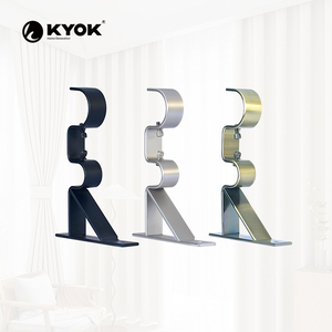 KYOK Elegant Crystal Finial Curtain Poles Modern Cylinder Shape Anti-Rust Metal Rods In Diameter - Product Image 6