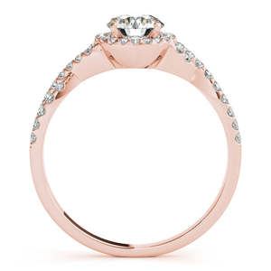 14K <b>Rose</b> Gold Twisted <b>Infinity</b> Halo Engagement Ring Setting 0.20ct Diamond Ring - Product Image 3