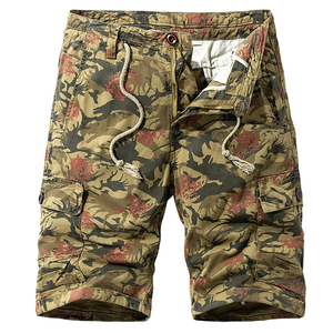 2025 hommes fait à la main 100% coton décontracté Cargo Shorts multi-poches motif solide doux au toucher extérieur Street Wear OEM Service - Product Image 1