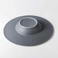 Assiettes à salade et à soupe en céramique grise mate Yayu Elegancy, résistantes aux hautes températures, en porcelaine, rondes, 9 pouces, assiettes à pâtes