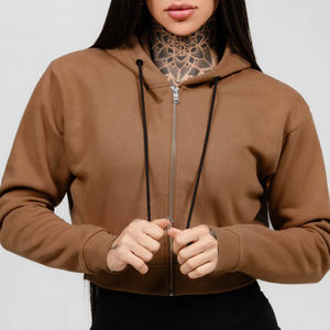 เสื้อครอปแบบสวมหัวเสื้อมีฮู้ดเสื้อครอปโอเวอร์ไซส์ออกแบบโลโก้ได้ตามต้องการล่าสุด - Product Image 6