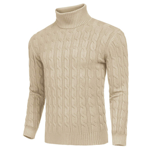 Pulls à col roulé en tricot pour homme 100% coton sur mesure Anti-froissement Col rond Manches longues Pulls pour homme - Product Image 6