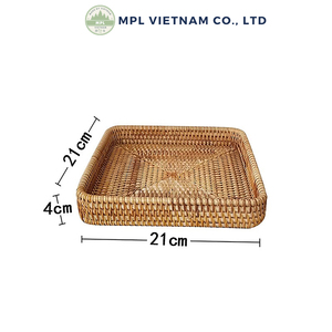 Rattan <b>Storage</b> Trays Set of 3 Rectangle Minimalist Design Stackable Table Organizer for Neatening and <b>Storage</b> - Product Image 4