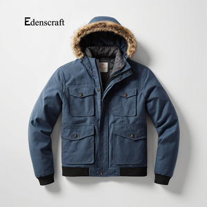 Parka de Lona Gruesa para Hombre, Chaqueta de Invierno con Capucha de Piel, Abrigo Resistente para Clima Frío, Capa Exterior Resistente al Viento y al Agua - Product Image 6