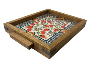 Bandeja de Servicio de Diseño con Recubrimiento de Esmalte de Madera MDF, Bandeja de Mesa de Alta Calidad para Hoteles y Restaurantes - Product Image 4