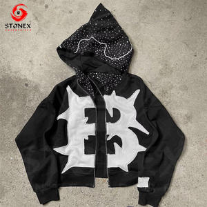 Ropa de calle de nueva moda pesada personalizada Impresión digital Vintage Acid Wash Sweat estilo desgastado Sun Faded Hoodie para hombres - Product Image 6