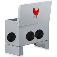 Mangeoire automatique pour poulets JH-Mech, pour abreuvoirs, capacité de 25 lb, 4 ports, en acier inoxydable, mangeoire automatique pour poulets