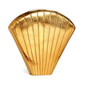 Vente chaude Taille Moyenne Kira Design Plaqué Or De Table Décoratif En Métal Fleur Vase De Mariage Décoration De La Maison De Luxe À La Main - Product Image 3
