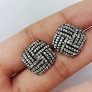 ต่างหูเพทายแบบหมุด925เงินสเตอร์ลิง14K เครื่องประดับแฮนด์เมดชุบทองของขวัญวันเกิดสำหรับเธอ - Product Image 1