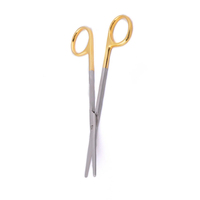 Ciseaux chirurgicaux demi-ondulés à lame droite en acier inoxydable doré, 110 mm (5 pouces), pour soins médicaux, OEM/ODM, DIY