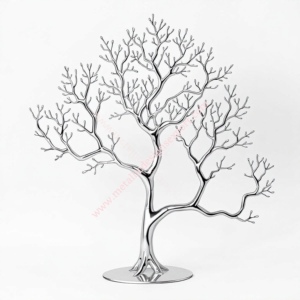 Sculpture d'arbre en aluminium poli Artisanat en métal Conception de fil moderne pour un décor élégant à la maison et au bureau - Product Image 3