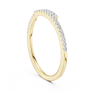 Bague de mariage minimaliste à double rangée de diamants de laboratoire taille brillant en or jaune 14K/18K 0,20 CTW OEM - Product Image 4
