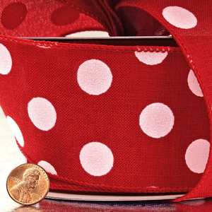 Polka Dot Linen Wired Grosgrain <b>Ribbon</b> Metallic Polyester for Gift Packaging Wedding Birthday Halloween Christmas Decoration - Product Image 2