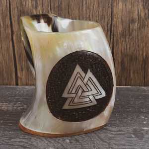 Tasses en céramique de sculpture Viking personnalisées artisanales corne naturelle hautement polie Vintage 1L/500ml/300ml/200ml/700ml - Product Image 1