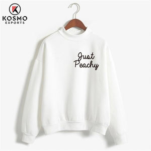 Wholesale Fall Printed 2024 Custom LOGO Blank Women Corduroy Pullover <b>Crewneck</b> Sweatshirt for Women - Product Image 6