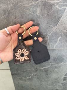 Best Selling Hand Carved Tooled Leather Key Chains Cute Exotic Shape Leather Key <b>Rings</b> Tooled Leather Accessories Key Chains - Product Image 3