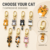Pendentif décoratif pour sac à dos et porte-clés anime créatif, série Chatons Mignons, motif animal de dessin animé, avec queue qui peut bouger, boucle de porte importée, cadeau événementiel