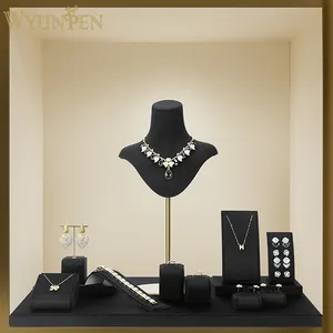 WYP grosir tempat pajangan perhiasan beludru berdiri DIY anting kustom tempat Kalung Set pajangan perhiasan