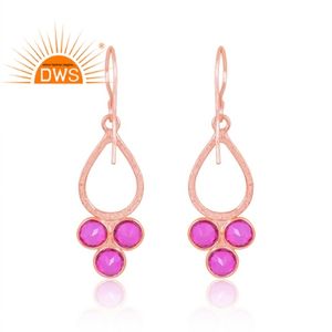 Vente chaude 925 Sterling Silver 18K Rose Plaqué Or Naturel Doublet Rubylite Tourmaline Quartz Gemstone Bijoux Pour Femmes - Product Image 2