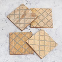 Sous-verres carrés en bois, style moderne, multifonctionnels, pour usage domestique et commercial