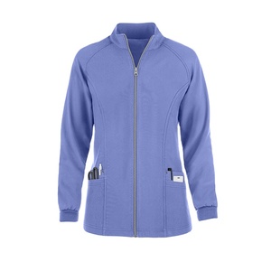 Scrubs d'hôpital unisexe confortable fermeture éclair veste d'allaitement doux extensible gommages uniformes hommes infirmière gommages médicaux vestes - Product Image 2