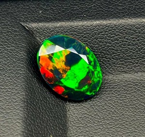 Top Grade Vivid Oval Cut Ethiopian Natural Black <b>Opal</b> Faceted Stone for Jewelry Making - Product Image 1
