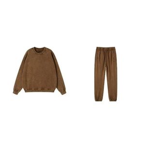 Conjunto Deportivo Unisex de Invierno para Correr, Color Personalizado, 100% Algodón, Felpa, Sólido, Informal, Sudadera, Pantalones Deportivos, Transpirable, Resistente a los Ácidos - Product Image 3