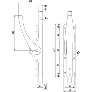 Perno de Puerta Deni PLANO de 19 mm de Aleación Ligera con 4 Anillas, Zincado Brillante para Cercas, Enrejados y Puertas - Product Image 3