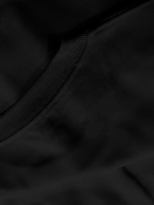 Sweat-shirt à col rond surdimensionné noir pour homme avec imprimé de chat dessiné à la main en blanc, pull décontracté coupe classique, style automne - Product Image 4