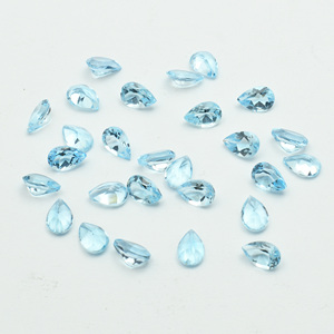 Aaa chất lượng tự nhiên màu xanh Topaz đá quý 6x9mm Pear cut Original mặt đồ trang sức làm cho tất cả các kích cỡ lỏng đá quý 16.8 Carat - Product Image 1