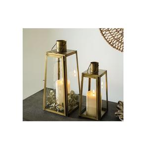 Elegante Farol de Acero Inoxidable con Diseño de Inspiración Vintage y Opción de Iluminación con Vela o LED para Uso en Interiores - Product Image 2