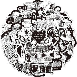 Pedido al por Mayor Personalizado de 100 Etiquetas de PVC Impermeables y Ecológicas para Decoración y Embalaje de Marca |   Vinilo troquelado personalizado en blanco y negro - Product Image 4