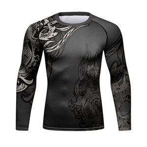 Rashguard corto personalizado para hombre sublimado BJJ compresión MMA equipo de gimnasio boxeo HECHO DE Spandex/nailon de secado rápido - Product Image 2