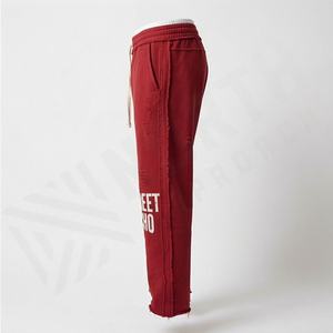 Pantalones Deportivos de Algodón Orgánico Estilo Vintage Personalizados por el Fabricante, Pantalones de Hombre de Cintura Media, Pierna Ancha, Estilo Desgastado - Product Image 3