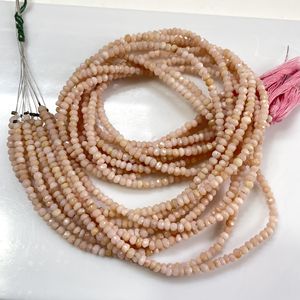 Perles en forme de rondelle à facettes en opale rose de haute qualité taille 4mm pour la fabrication de bijoux - Product Image 3