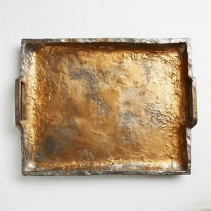 Bandeja de servicio GrandHost en esquinas curvas de aluminio plateado antiguo Interior liso y textura rica para uso doméstico Premium - Product Image 2