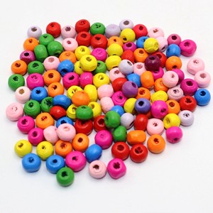 Colorful Wooden Beads 16 mm Custom Shape & Colored <b>Wood</b> Beads Shaped and Sized Hand Crafted Indian Product - Product Image 2