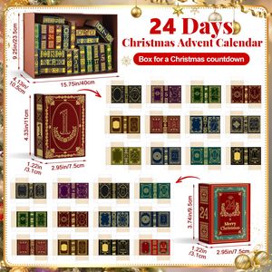 24 mini boîtes de calendrier de l'avent de Noël avec étagère en papier pour les amoureux des livres, décorations de fenêtre de Noël, décorations de table - Product Image 3