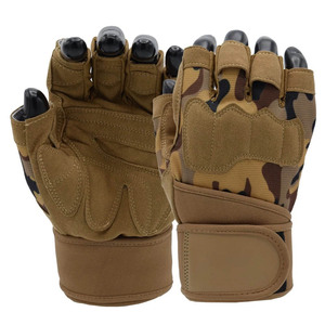 Hot Selling Half-<b>Finger</b> Leather Gloves Weightlifting Gloves Wrist <b>Support</b> Non-Slip Gym Fitness Gloves For Men And Women - Product Image 3