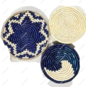 Cestas de pared de yute tejidas a mano de estilo bohemio, bandeja decorativa colgante para el hogar, decoración individual, regalo pintado, juego de arte de pared para cuerda - Product Image 1