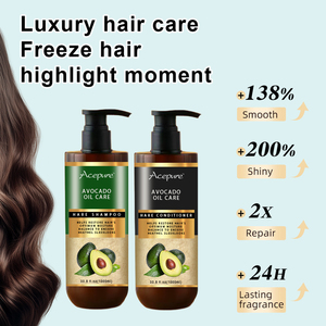 Özelleştirilmiş saç şampuan ve saç kremi Set <span class=keywords><strong>Keratin</strong></span> yumuşatma bitkisel onarım avokado kollajen saç şampuanı hasar saç için - Product Image 2