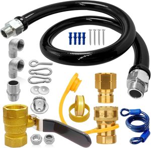 Kit <span class=keywords><strong>de</strong></span> Manguera <span class=keywords><strong>de</strong></span> <span class=keywords><strong>Gas</strong></span> <span class=keywords><strong>Natural</strong></span> <span class=keywords><strong>de</strong></span> 3/4" <span class=keywords><strong>de</strong></span> Alta Resistencia 1675KIT48, <span class=keywords><strong>Conexión</strong></span> Rápida, Flexible y Suave, <span class=keywords><strong>Conexión</strong></span> <span class=keywords><strong>de</strong></span> <span class=keywords><strong>Gas</strong></span> para Cocina Comercial - Product Image 1