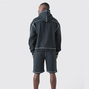 Vente en gros d'usine OEM – Nouveaux sweats à capuche unisexes streetwear 400 g/m² pour homme, chauds et confortables pour l'automne, avec logo personnalisé sur le devant - Product Image 3