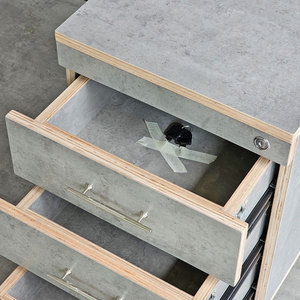 Industrial-Style 3-Drawer Lockable Personal <b>Locker</b> 50x40x50cm Adjustable Plywood Iron Feature for Gym Warehouse Use-TCN68043 - Product Image 5