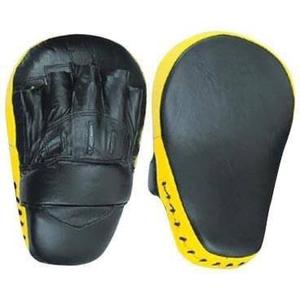 Manoplas y almohadillas de enfoque de cuero rojo y negro de calidad superior para MMA y entrenamiento de boxeo Peso ligero Marca GLI - Product Image 5