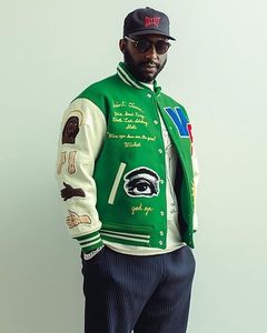 Custom Men's Letterman Varsity <b>Jackets</b> Stand Collar Front Logo Fashionable Canvas <b>Bomber</b> College <b>Baseball</b> Sublimation - Product Image 1