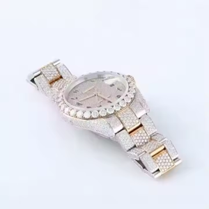 Montres Mécaniques en Acier Inoxydable à Monture Faite à la Main, avec Cadran en Verre, Cadeau d'Anniversaire, Unisexe, VVS, Moissanite - Product Image 5
