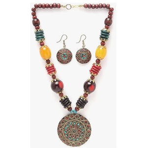 Collar de cuentas de resina hecho a mano de moda declaración regalo de joyería gruesa - Product Image 2